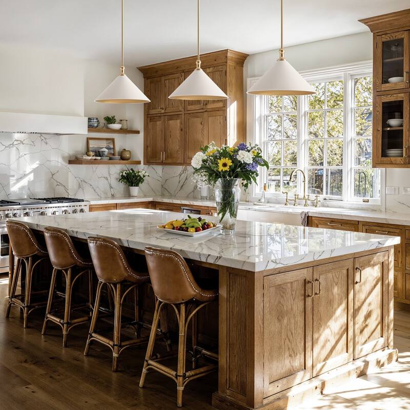 Giza Modern Pendant Light - Metal & Gold, White Cone Light Fixture For Mid-Century, Modern, Contemporary Room Decor - 17"