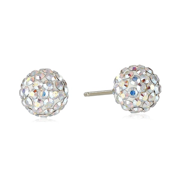 Crystaluxe Colorful Button Stud Earrings with Swarovski Crystals in 14K Gold - Whiskey