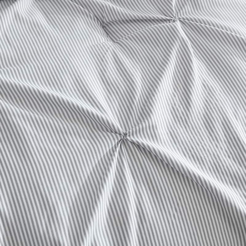 Swift Home 3-Piece Printed Stripe Pintuck Bedding Comforter Set