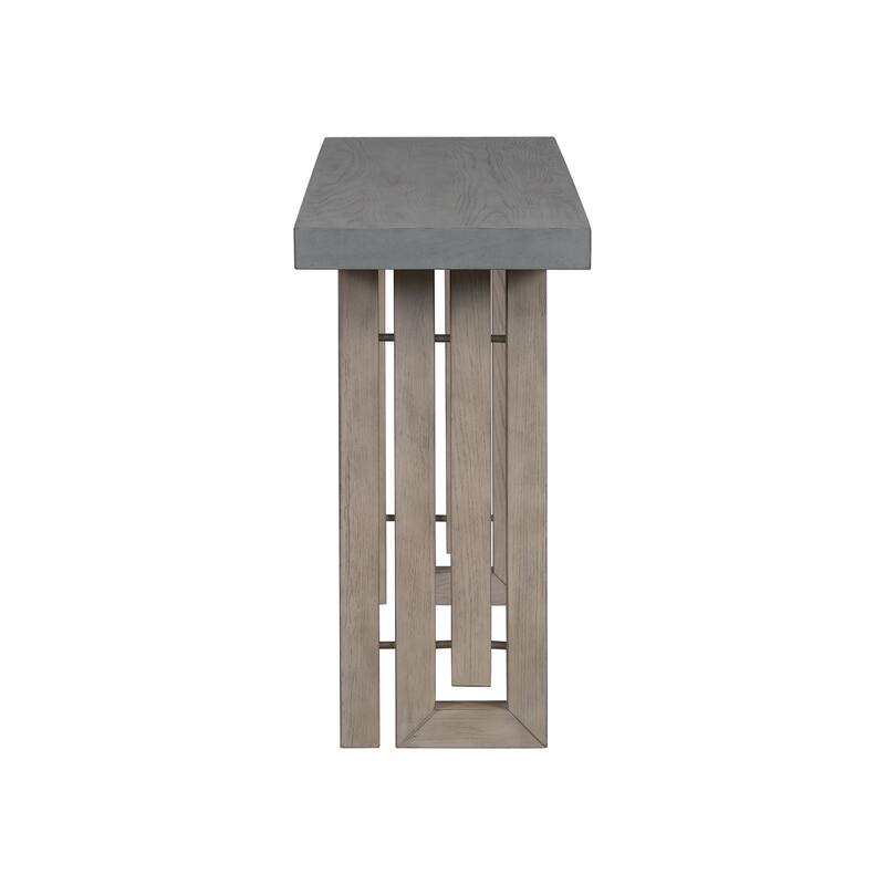 Uniquely Designed Oak Veneer Console Table with Distinctive Side Shapes, Suitable for Entryway, Hallway