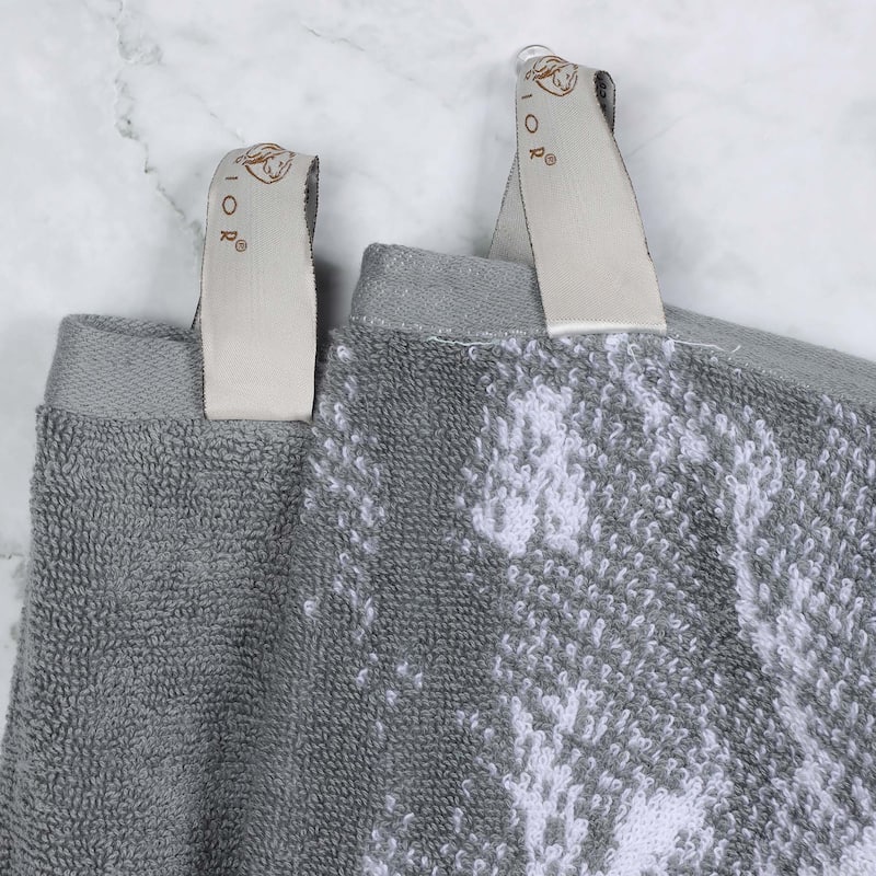 Superior Cotton Solid and Marble Hand Towel Set of 6