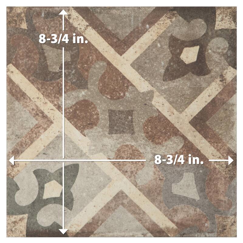 Merola Tile D'Anticatto Decor Laterza 8-3/4" x 8-3/4" Porcelain Floor and Wall Tile