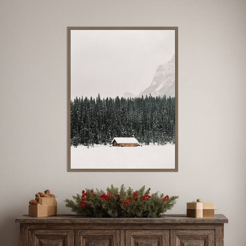 Winter Trees IV by Justine Milton (23 x 30 in.), Framed Canvas Wall Art Print - Sylvie Dark Gold