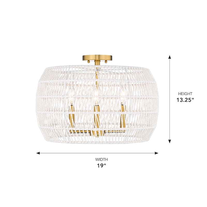Ellie 19" Wide 4-Light Semi-Flush