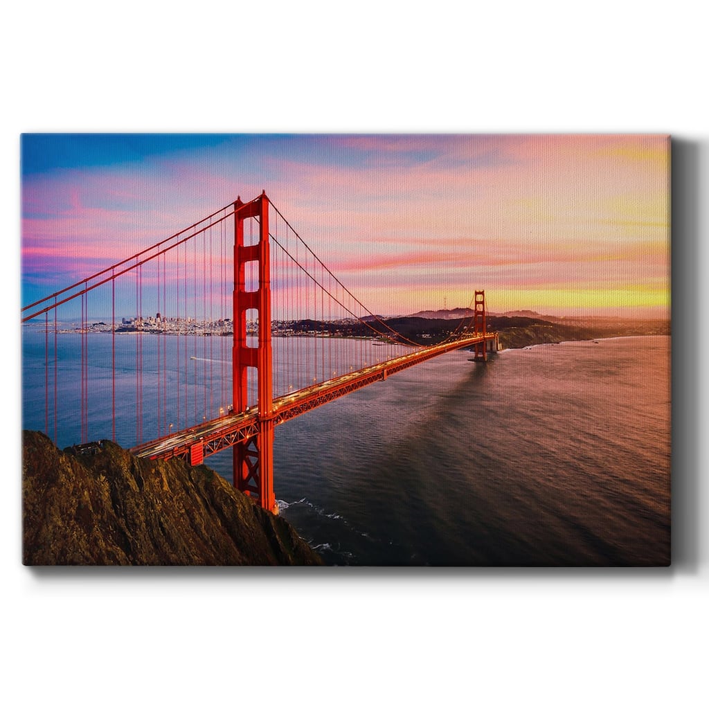 The Golden Gate Bridge at Sunset Premium Gallery Wrapped Canvas - Ready to Hang