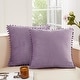 preview thumbnail 9 of 19, Deconovo Set of 4 Velvet Pom-Pom Pillow Covers Multiple Sizes 16x16 Inch - Light Lilac