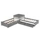preview thumbnail 16 of 20, L-shaped Platform Bed with Trundle and Drawers Linked with built-in Desk,Twin