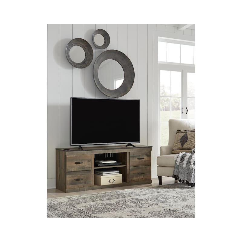 Trinell Casual Large TV Stand, Brown - 60"W x 15"D x 25"H