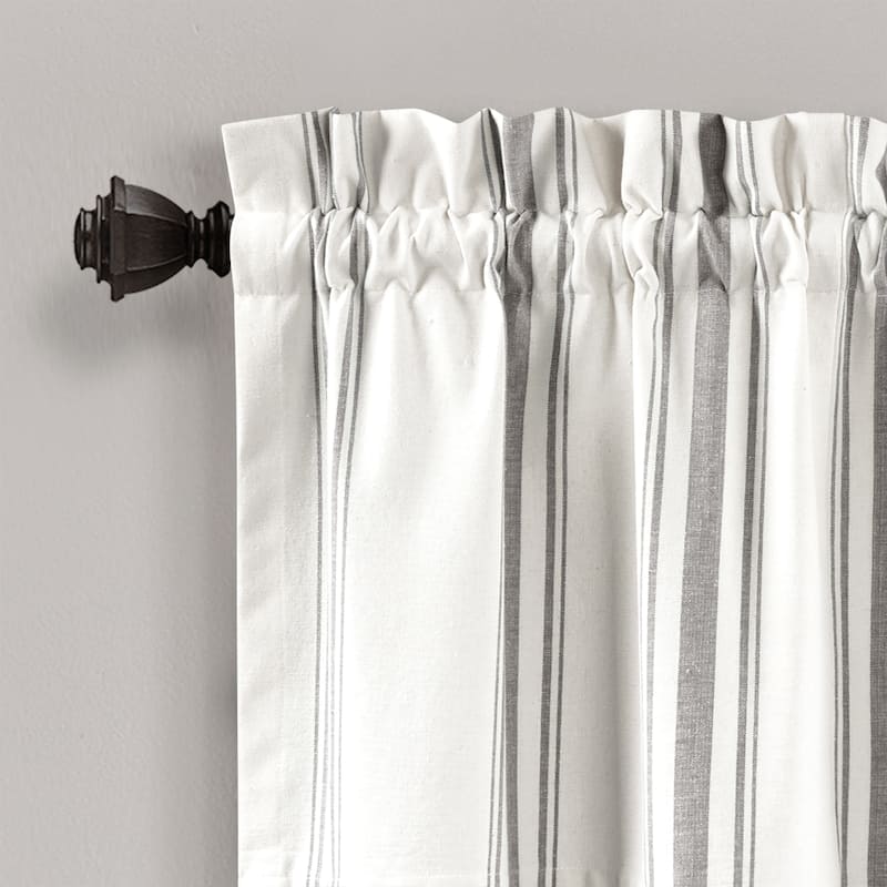 Lush Decor Farmhouse Stripe Yarn Dyed Recycled Cotton Valance Single