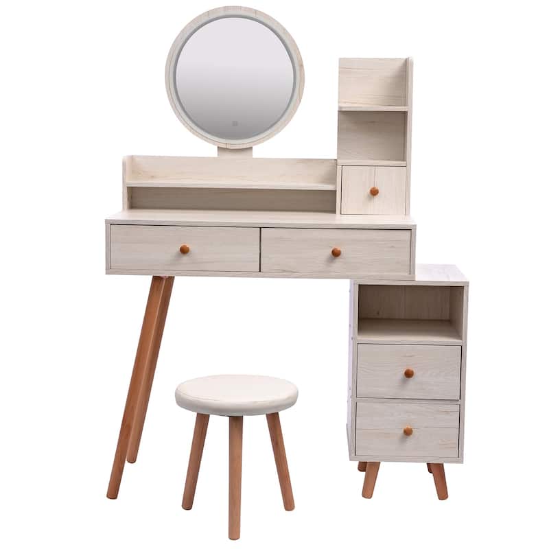 CRAZY ELF Stylish Vanity Table and Cushioned Stool