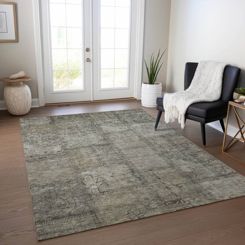 Machine Washable Indoor/ Outdoor Chantille Boho Moroccan Rug - Taupe - 10' x 14'