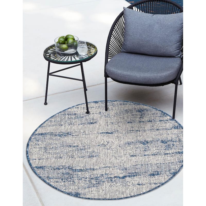 Outdoor Ucul Collection Area Rug - Blue - 10' Round