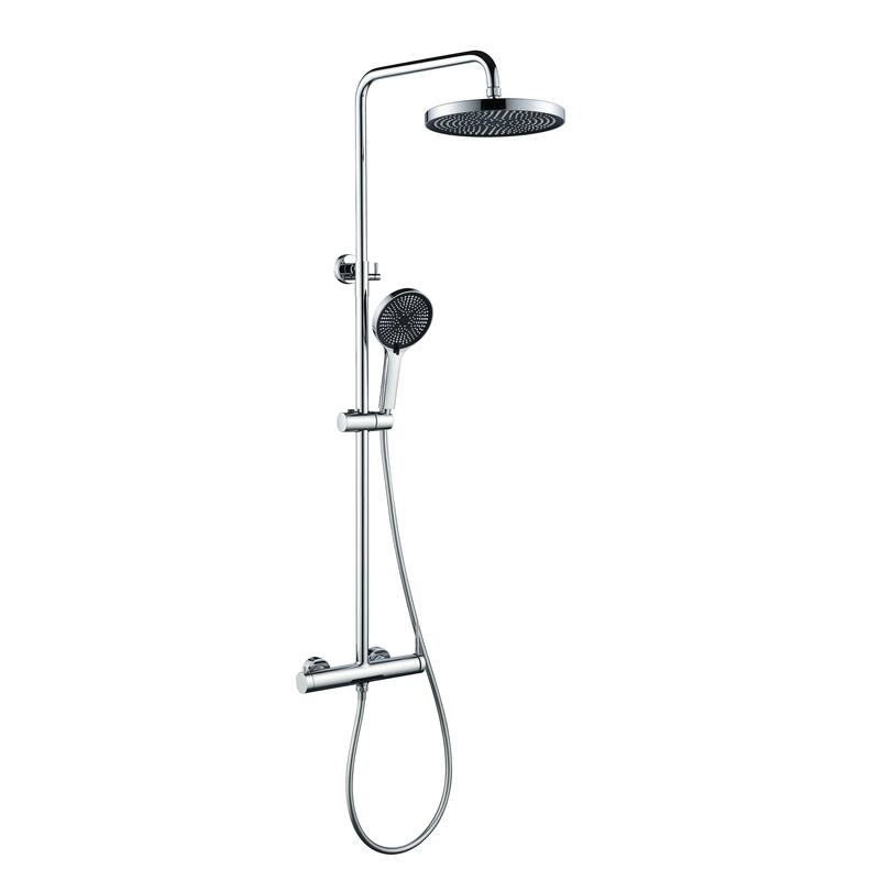 Modland Wall Mount 3-Function Shower System with 10" Rainfall, 1.59GPM, Matte Black/Rose Gold/Chrome