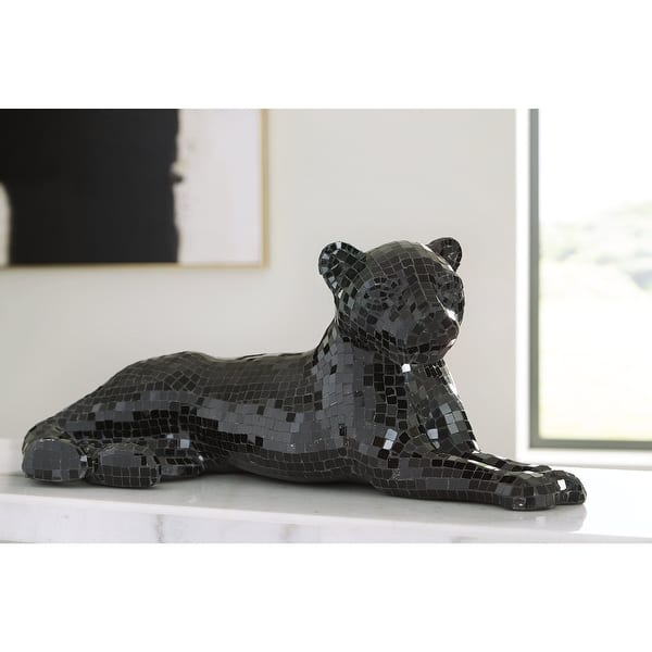 slide 2 of 8, Signature Design by Ashley Drice Black Panther Sculpture - 24"W x 11"D x 10"H
