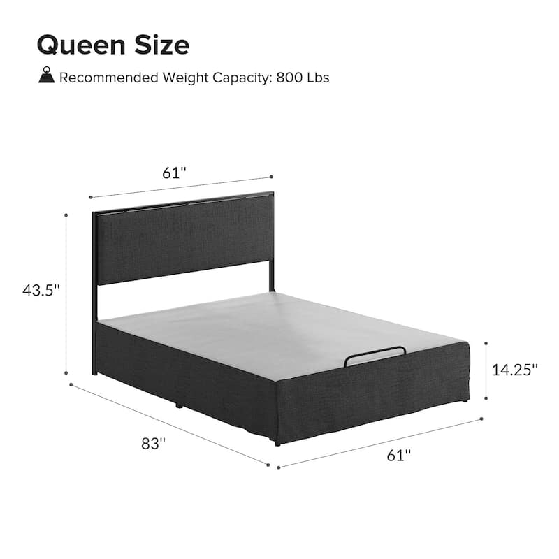 Oliver Modern Washable Slipcover Bed Upholstered Metal by HULALA HOME