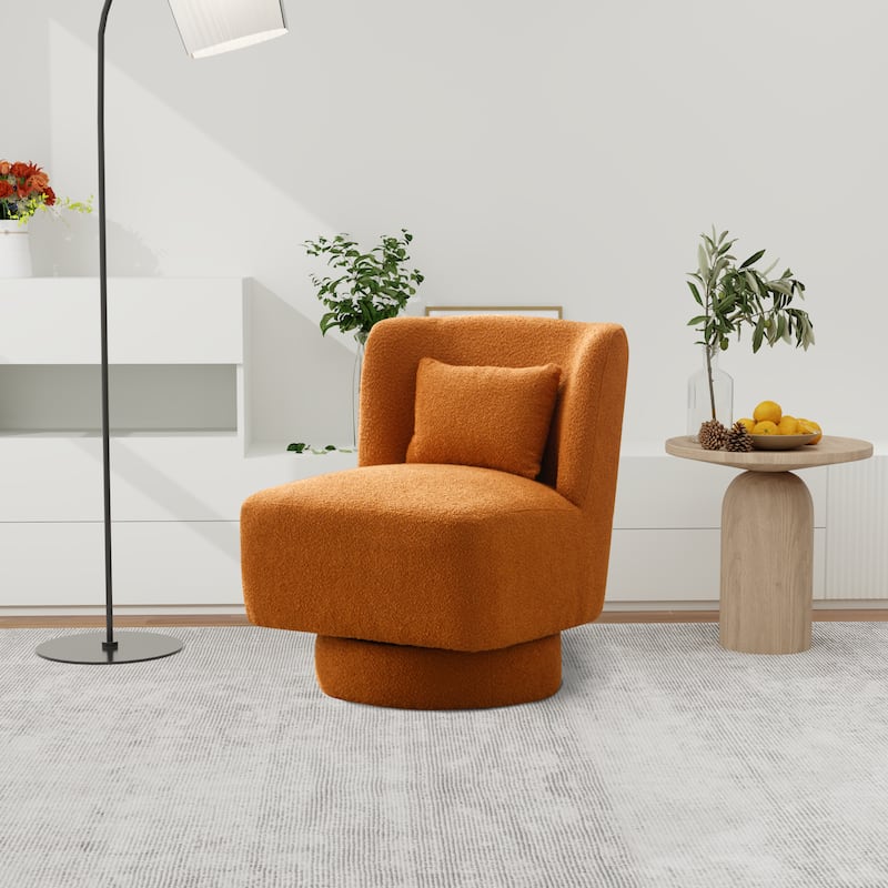 23.6"W Swivel Accent Chair for Living Room - Caramel