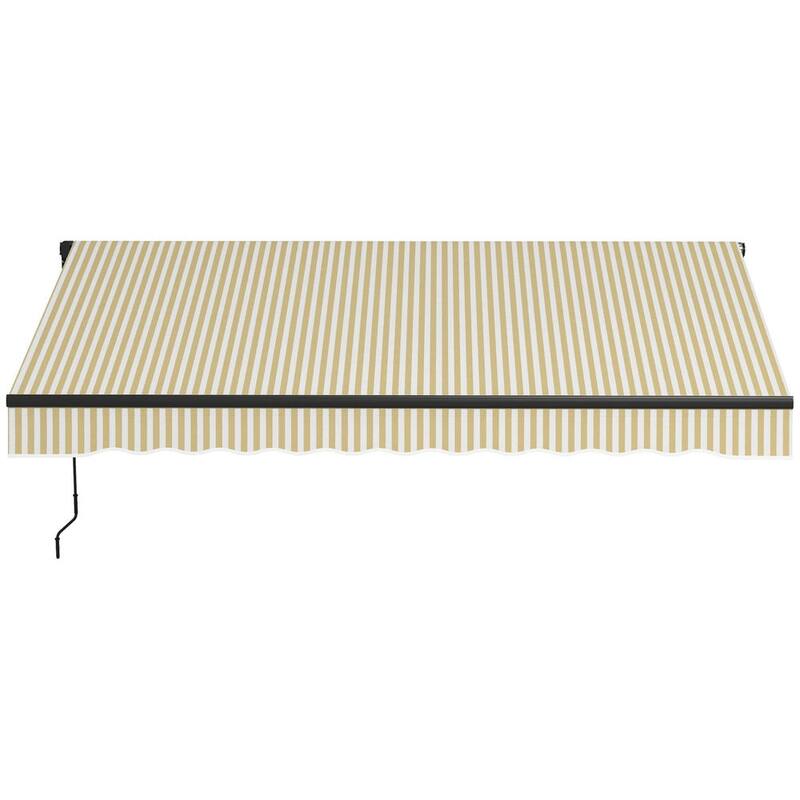 12'x10' Retractable Awning,UV Resistant Sunshade Shelter for Deck,Yard