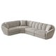 preview thumbnail 14 of 12, Slope Arm Chenille Fabric Rectangle Sectional Sofa Scallop Sofa in Light Brown