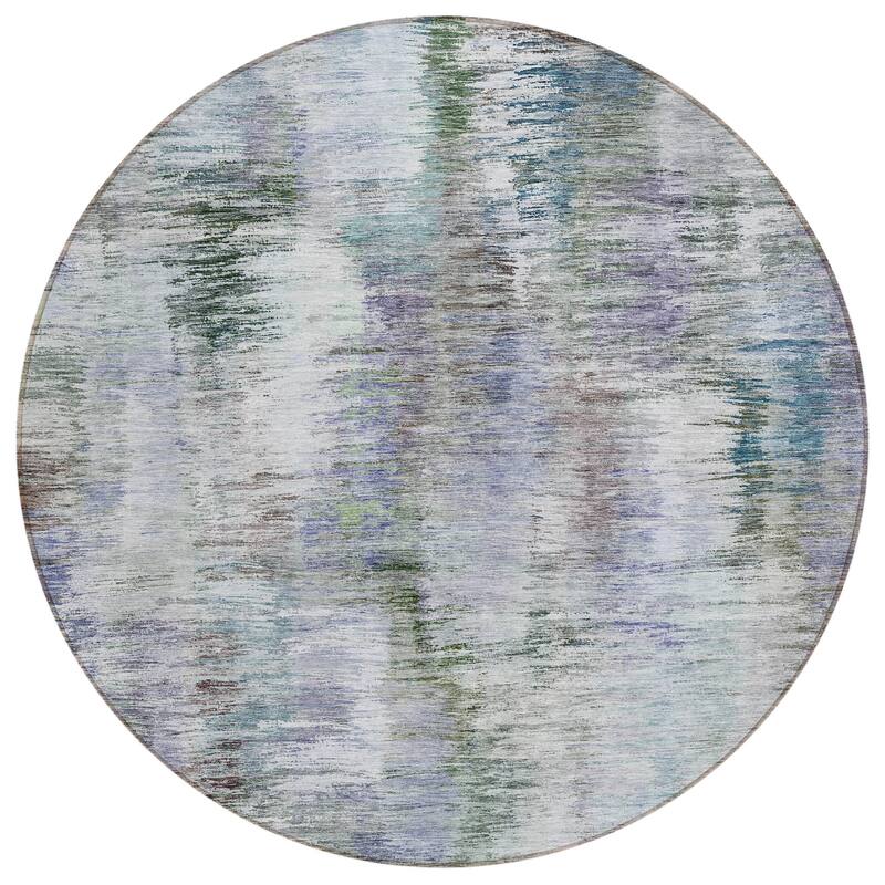 Machine Washable Indoor/ Outdoor Chantille Solid Abstract Rug