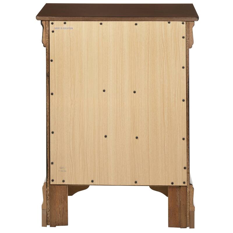 3-Drawer Wood Nightstand - 29" - Dark Brown