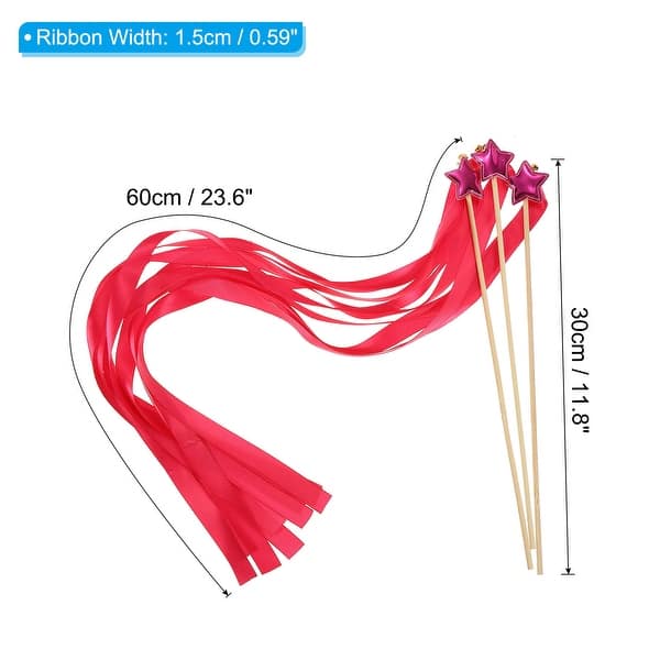 24pcs Ribbon Fairy Wand Silk Stick Streamer with Bell for Party - Bed ...