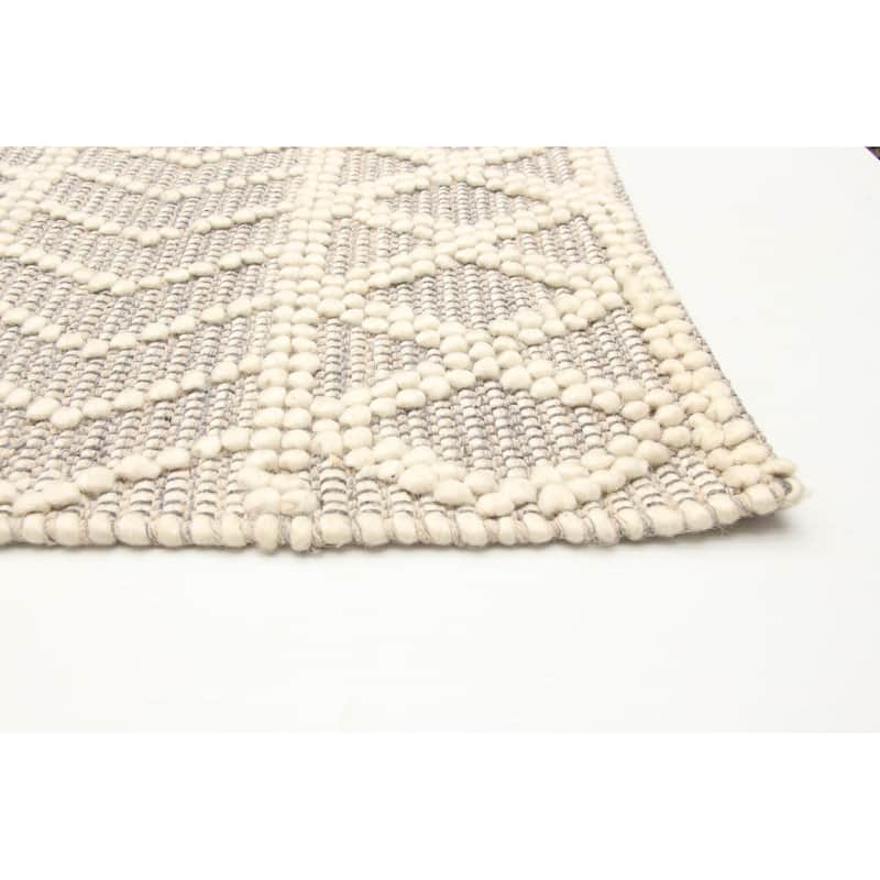 ECARPETGALLERY Braid weave Sienna Grey Wool Rug - 6'0 x 8'5