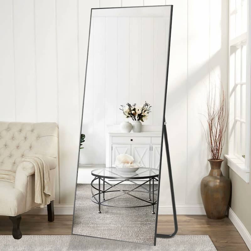 Modern Full Length Floor Mirror - 71x24 - Black