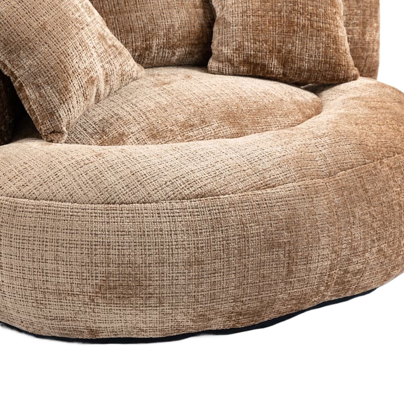 Chenille Lazy Sofa with Pillows