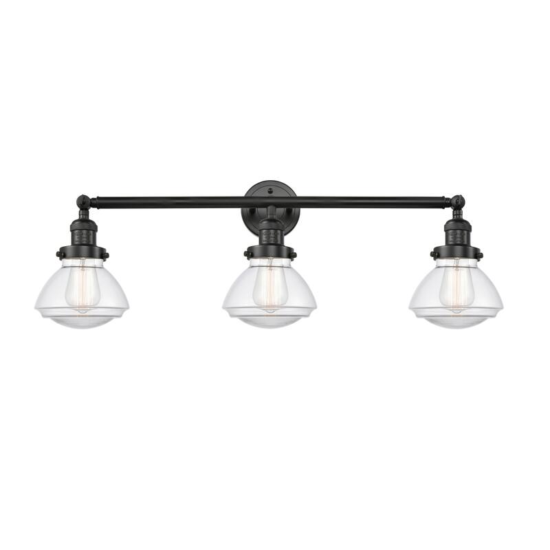 Innovations Lighting Olean 3 Light 31" Wide Bathroom Vanity Light - Matte Black / Clear