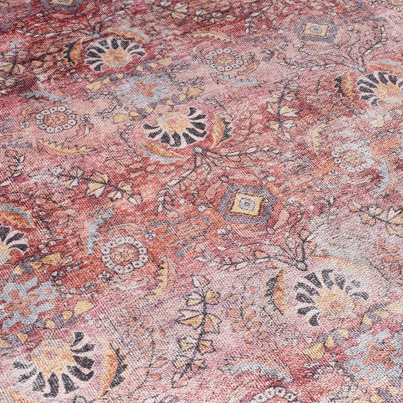 World Rug Gallery Vintage Inspired Machine Washable Non Slip Area Rug