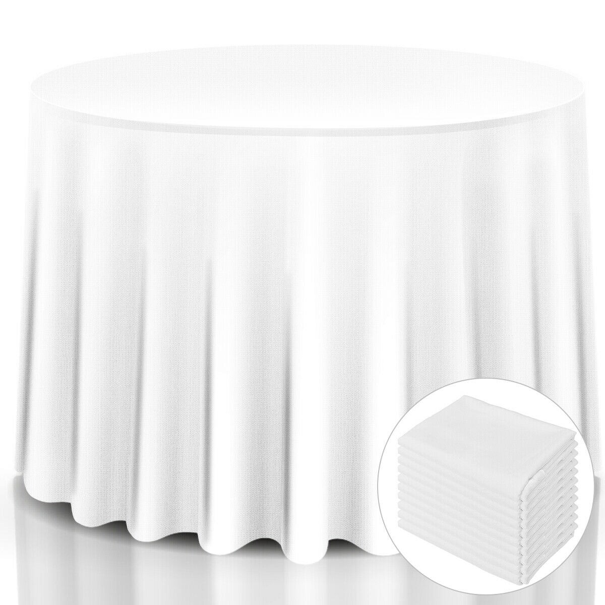 Shop 10 Pcs 120 Round Tablecloth Polyester For Home Wedding
