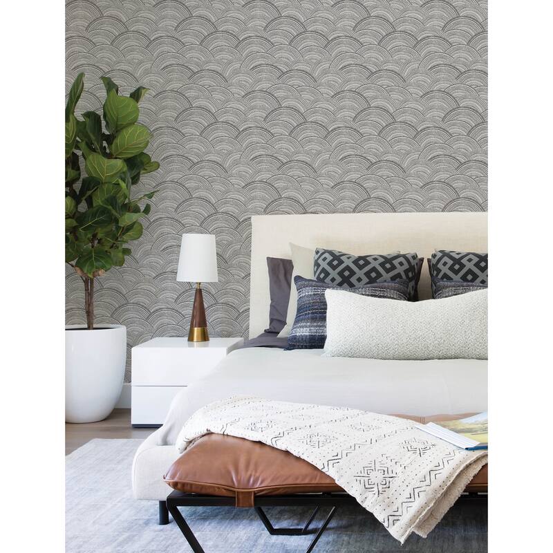 A-Street Prints Encircle Black Geometric Wallpaper