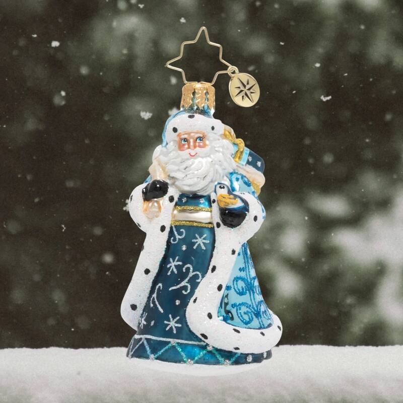 Debonair Winter Santa Gem Glass Christmas Ornament 1020131