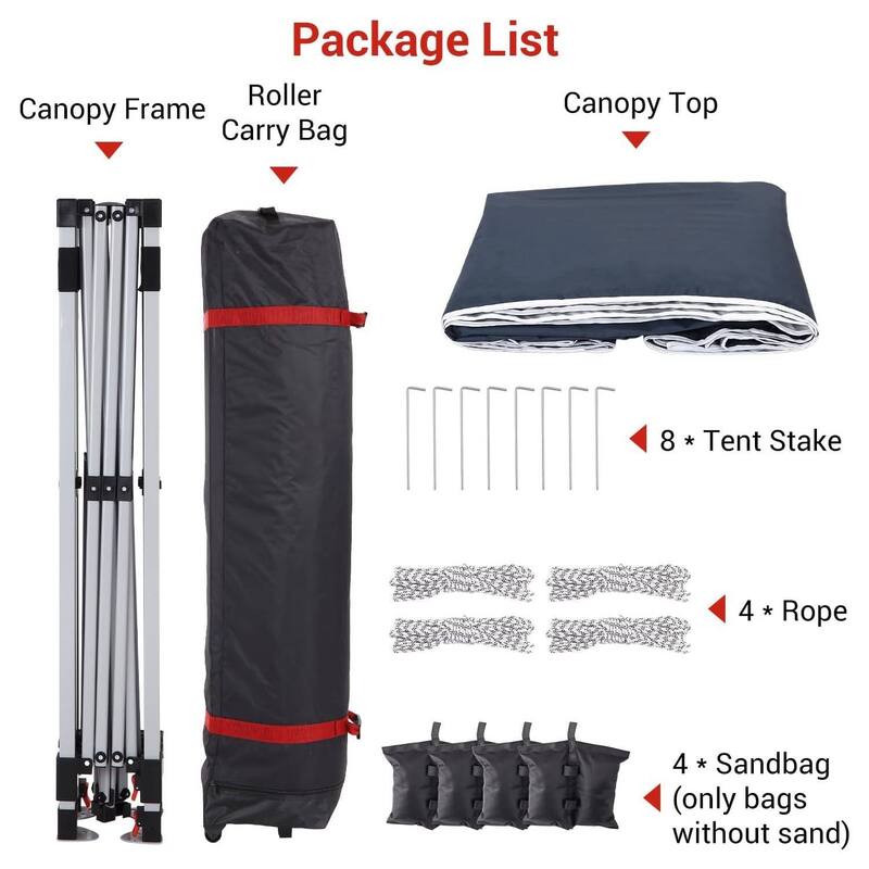 10'X10' Outdoor Folding Portable Patio Shade, Pop Up Canopy Tent with 3 Adjustable Heights