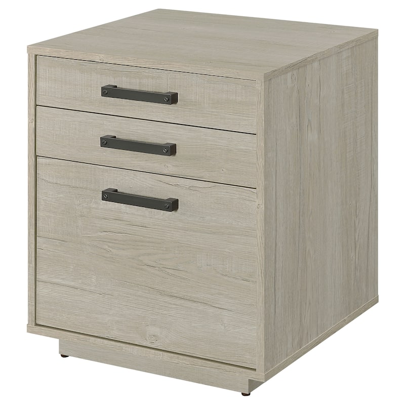 Loomis Whitewashed Grey 3-drawer File Cabinet
