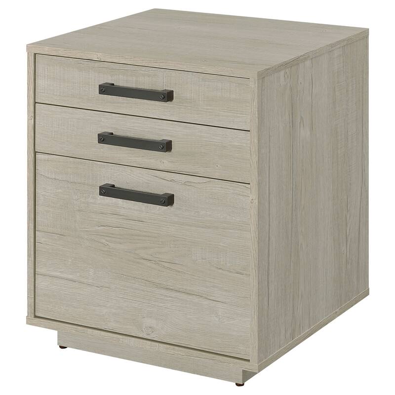 Loomis Whitewashed Grey 3-Drawer Home Office File Cabinet