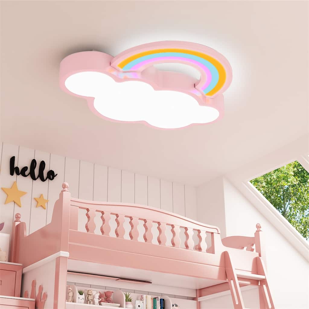 Kids Cloud-Shaped Ceiling Light W/3 Adjustable Colors Energy Saving