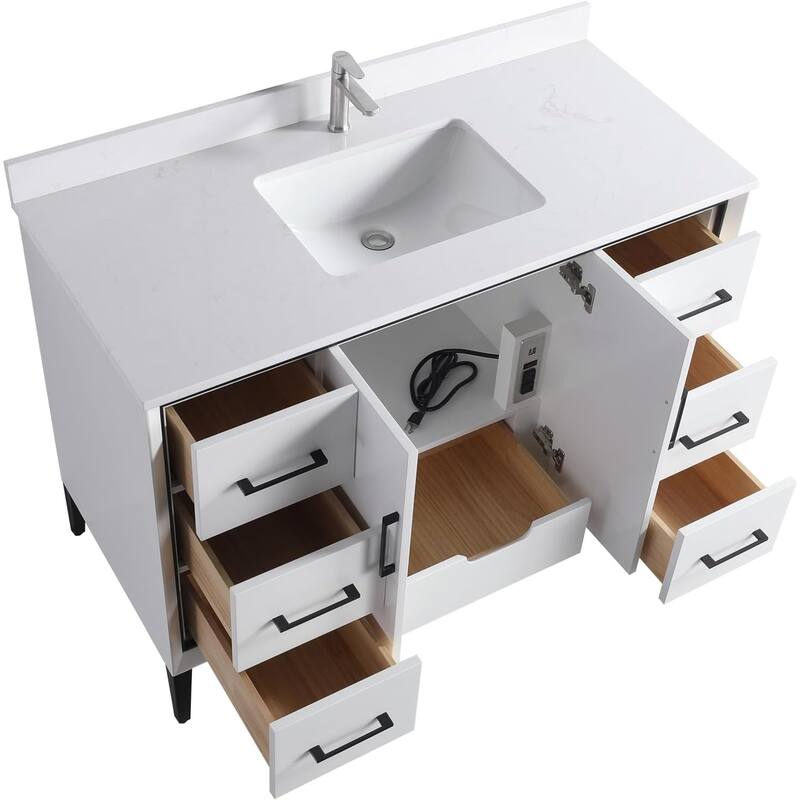 VSD Freestanding Shaker Bathroom Vanity with Cultured Marble Sink