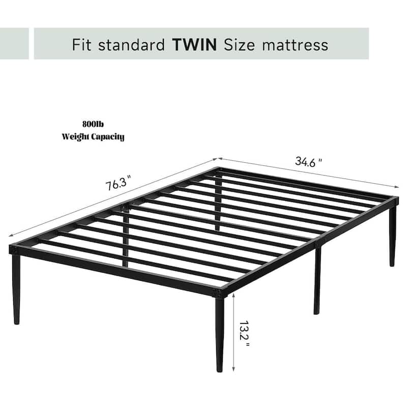 14 Inch Metal Bed Frame, Twin Bed Frame