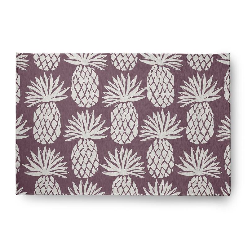 Pineapple Pattern Indoor/Outdoor Rug - Dusty Purple - 4' x 6'