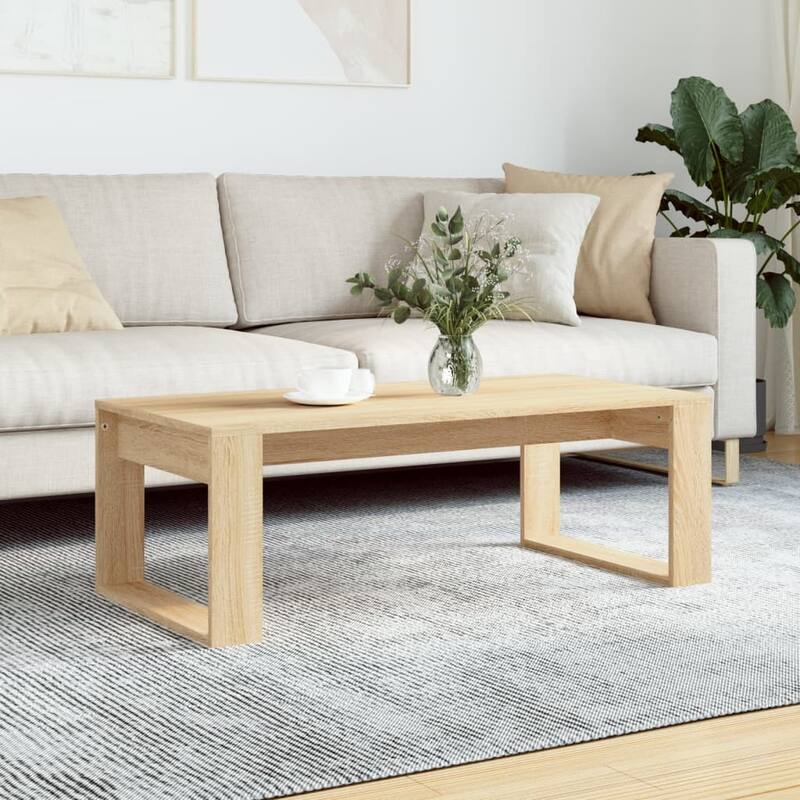 vidaXL Coffee Table Sonoma Oak Engineered Wood 40.2 x 19.7 x 13.8 in - 19.7 x 40.2 x 13.8
