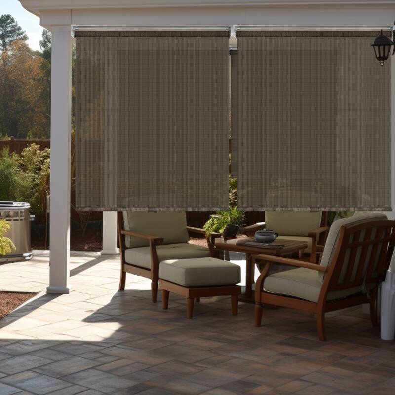 CHICOLOGY Cordless Outdoor Solar Shade, Exterior Roller Shade, UV Protrection Window Blind