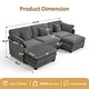 preview thumbnail 4 of 66, MCombo 111.8'' Modular Sectional Sofa Couch with Reversible Ottoman for Living Room, L Shaped Sofa, FSC Certified