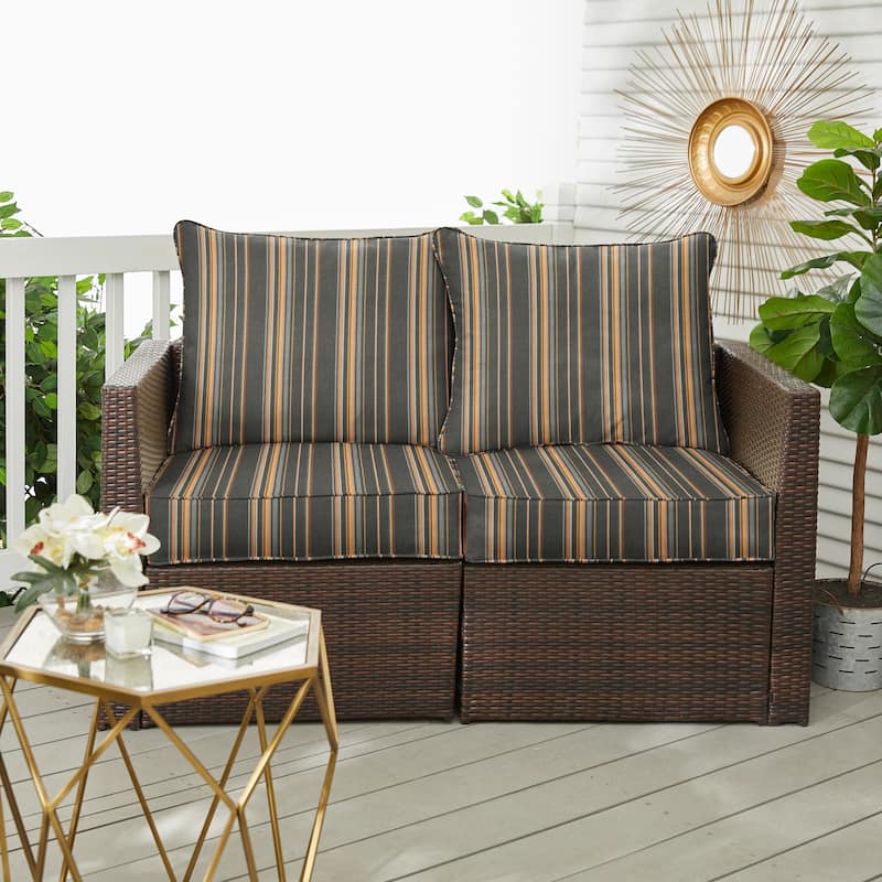 Sorra Home Sunbrella Outdoor Loveseat Pillow and Cushion Set