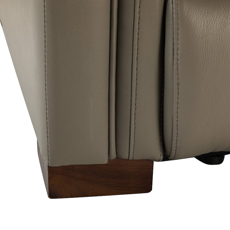 Alicia 34.65" Wide Contemporary Classic Genuine Leather Power Recliner With USB Port