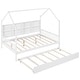 preview thumbnail 14 of 30, Wooden Full Size Kids Bed House Bed with Trundle and Shelf