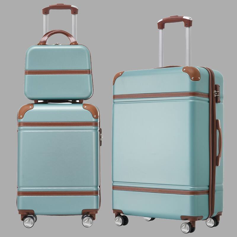 Lightweight 3-Piece Hardside Luggage Set with TSA Lock, Expandable, 20" & 24" Suitcases, Spinner Wheels - Green