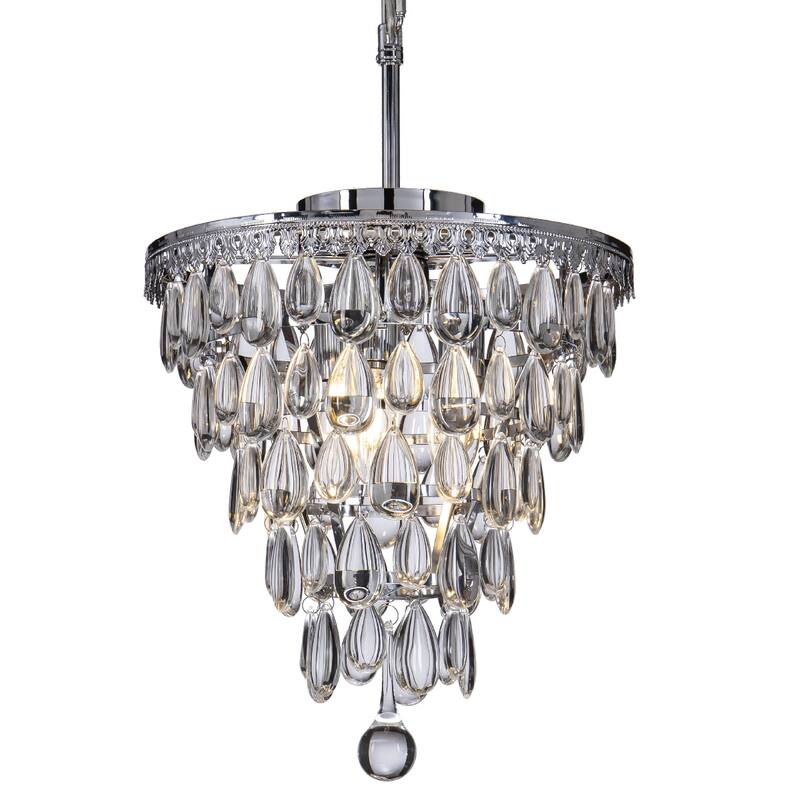 3 Light Glam Crystal Tier Pendant Chandelier