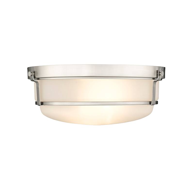 Millennium Lighting Arlson 2 Light Flush mount with Frosted Glass Shades - Brushed Nickel