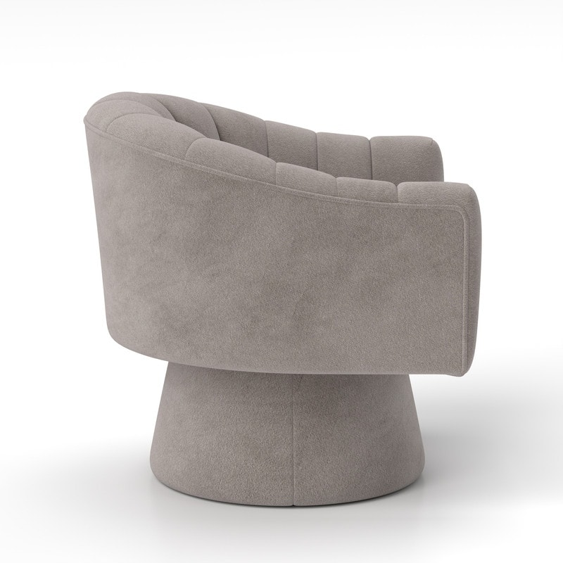 SEYNAR Modern Glam Velvet Upholstered Round Swivel Accent Arm Barrel Chair for Living Room Set of 2